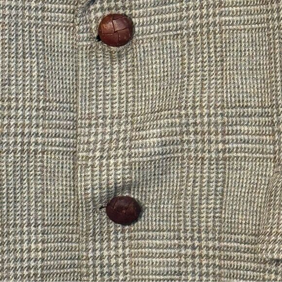 Savile Row Classic Tan Windowpane Plaid Men's wool Blazer 44S - Picture 4 of 7